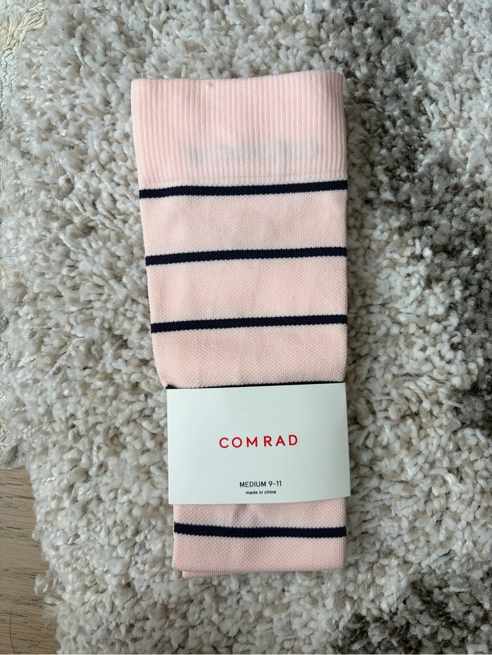COMRAD Compression Socks Knee High Pink Stripe Medium NWT